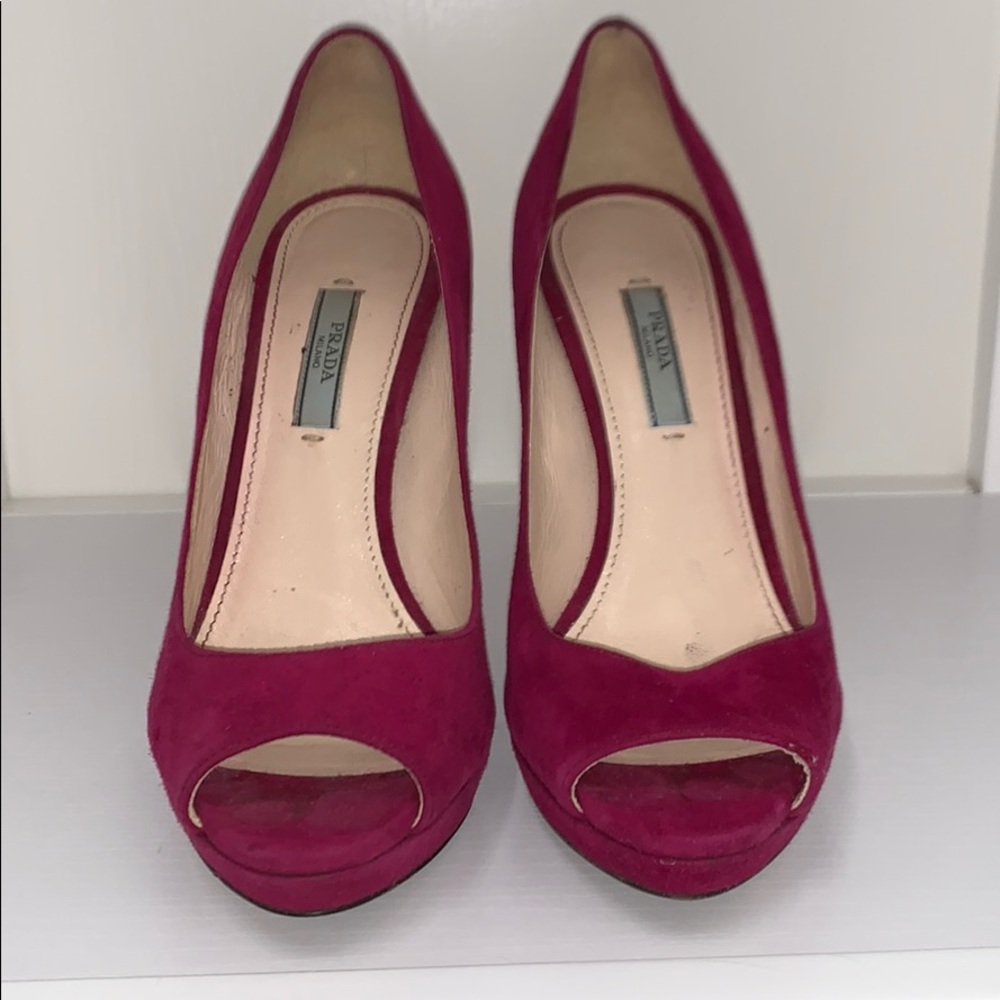 Prada Suede Purple Heels (size 8)